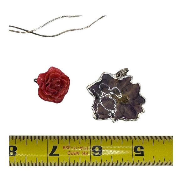 Real Flower pendant necklace rose & gardenia - Picture 7 of 8